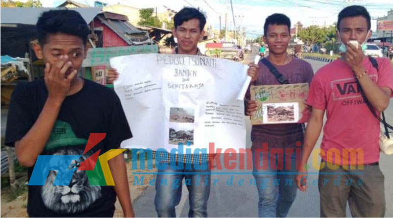HMJ Ilmu Politik UHO Galang Dana Untuk Korban Tsunami Banten