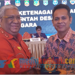 Gubernur Sultra Alimazi, dan Kepala BPJS Ketenagakerjaan Wilayah Sulawesi dan Maluku, Sudirman Simamora