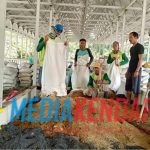 Proses pembuatan pupuk organik fine compost di Desa Wunduwatu