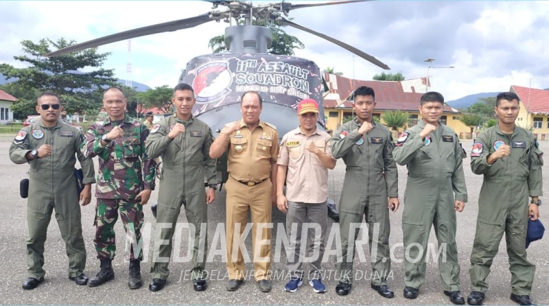 Dukung Penanggulangan Banjir, Kodam XIV Makassar Datangkan Helikopter ke Konut