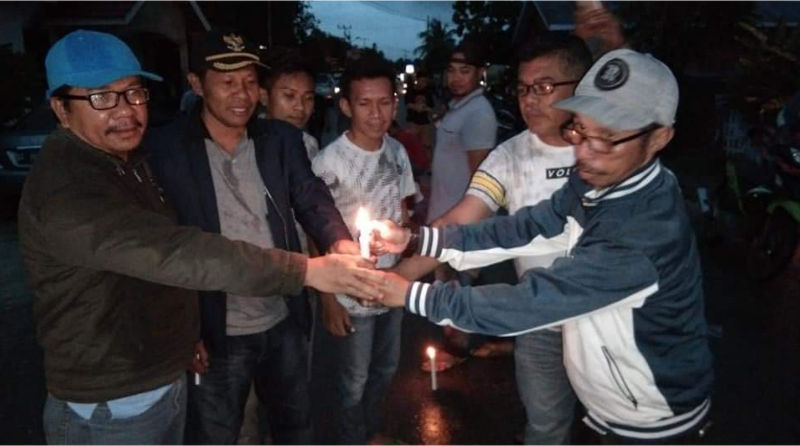 Masyarakat Bangkudu Kenang Perjuangan Pemekaran Butur Dengan Bakar Lilin 10.000