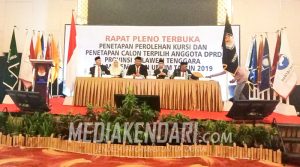 45 Anggota DPRD Sultra Ditetapkan KPU, PAN Tertinggi, Golkar Runner Up