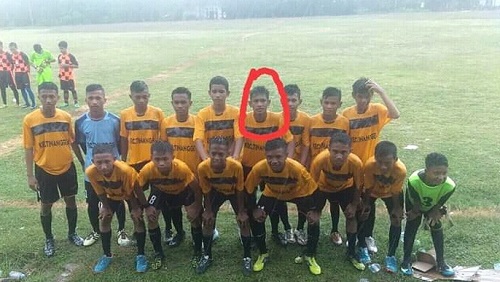 Tim Sepak bola PS Tinanggea. Lingkaran merah (Muhamada Fery). Foto: Ist