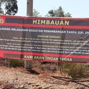 Plan inbauan Mabes Polri larangan melakukan aktivitas penambangan tanpa IUP di Blok Matarape Kecamatan Langgikima. Foto : Istimewa