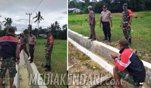 Bhabinkamtibmas Polsek Ranomeeto Bersama Babinsa Monitoring Dana Desa