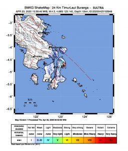 Butur Digoyang Gempa Tektonik 3.4 Magnitudo