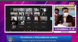 Wali Kota Kendari Lantik Pejabat Pimpinan Tinggi Pratama Via Teleconference