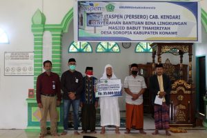 Salurkan CSR Rp 35 Juta, Taspen Kendari Bantu Perbaikan Masjid di Kawasan Wisata Soropia