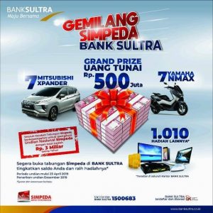 Gemilang Simpeda, Bank Sultra Siapkan Hadiah Hingga Miliaran Rupiah