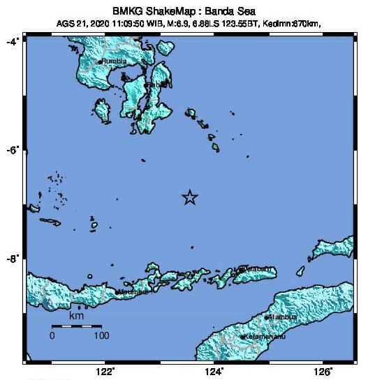 Laut Banda Dilanda Gempa 6,9 SR, BMKG: Guncangan Terasa di Dua Daerah di Sultra