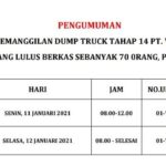 70 CTKL PT VDNI Lulus Berkas Divisi Dump Truck Tahap 14