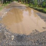 Jalan di Kampung ‘Bapak Pembangunan Sultra’ Rusak Parah