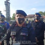 Ratusan Gabungan Personel TNI/Polri Gelar Penyemprotan Disinfektan di Kendari dan Konsel.