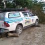 Tampak Mobil Operasional Dinkes Muna Yang di sandra Frasa Laiba (Foto: Ist)