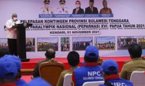 Gubernur Sultra Lepas Kontingen Paralimpiade ke Papua