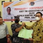 BPN Sultra Serahkan Aset Tanah untuk Pembangunan Markas TNI AL Kolaka Utara
