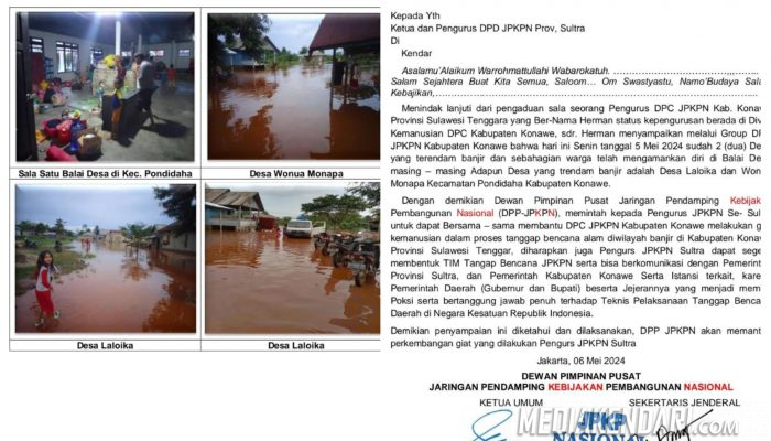 DPP JPKPN Edarkan Imbauan Bantu Rekan Pengurus di Konawe yang Terkena Musibah Banjir