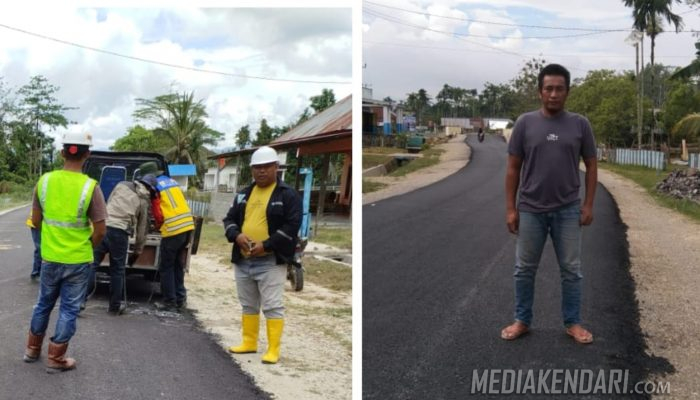 Ruas Jalan Poros Desa Wunduongohi, Lawulo dan Andabia Kecamatan Anggaberi Telah di Aspal, Warga Ucapkan ini Kerja Nyata Mantan Pj Bupati Konawe Harmin Ramba