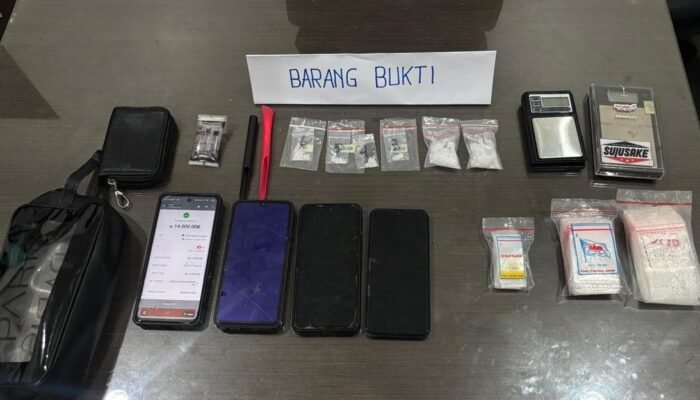 Tiga Terduga Pengedar Sabu Ditangkap di Kendari Barat, Polisi Amankan 21,86 Gram Barang Bukti