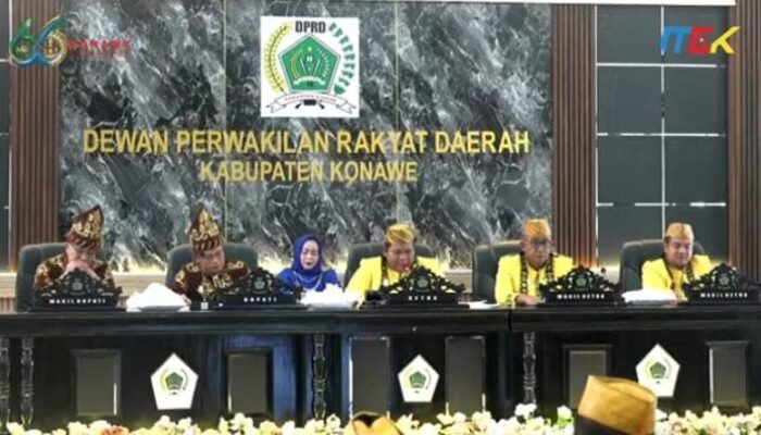 DPRD Kabupaten Konawe menggelar Rapat Paripurna Istimewa dalam rangka memperingati HUT ke-66 Kabupaten Konawe di Gedung DPRD Konawe, Selasa (3/3/2026).
