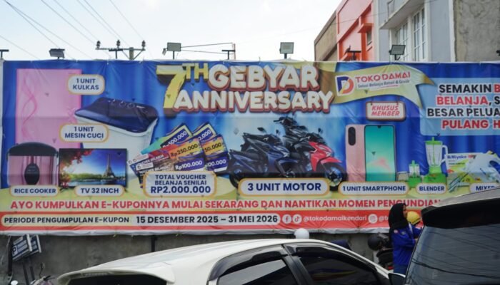 Toko Damai Kendari Hadirkan Promo Anniversary Berhadiah Motor dan Elektronik