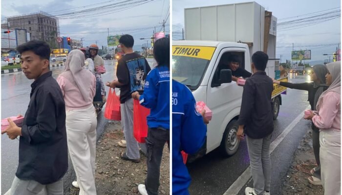 PMII Rayon Pertanian Bagikan Takjil kepada Masyarakat Kendari