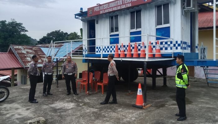 PJU Ditlantas Polda Sultra Tinjau Pos PAM Pohara, Petakan Titik Rawan Laka Jelang Mudik Lebaran