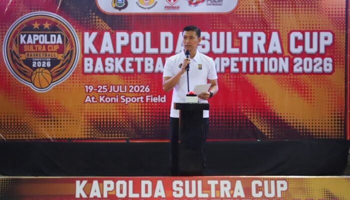 Buka Turnamen Kapolda Sultra Cup Basketball Competition 2026,  Himawan Bayu Aji :  Wadah Lahirkan Bibit Atlet Berprestasi