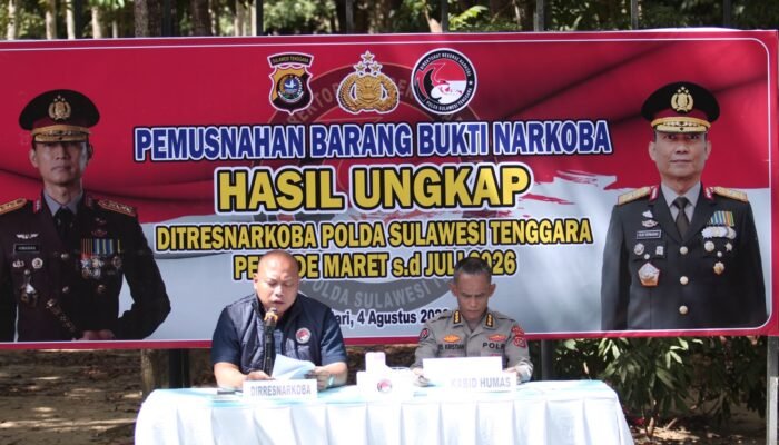 Polda Sultra Musnahkan 5,4 Kilogram Narkotika, Selamatkan Lebih dari 54 Ribu Jiwa dari Ancaman Penyalahgunaan