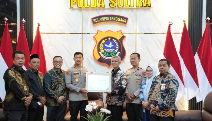 KPU dan Bawaslu Sultra Audiensi ke Polda, Apresiasi Sentra Gakkumdu Raih Penghargaan Nasional