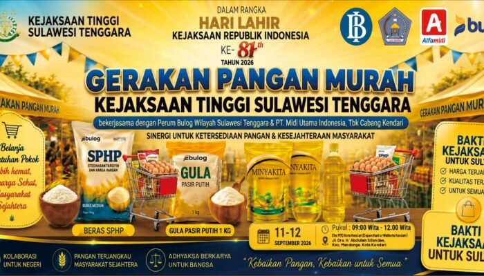Kejati Sultra Gelar Pangan Murah, Sembako Dijual Harga Terjangkau di Eks MTQ Kendari