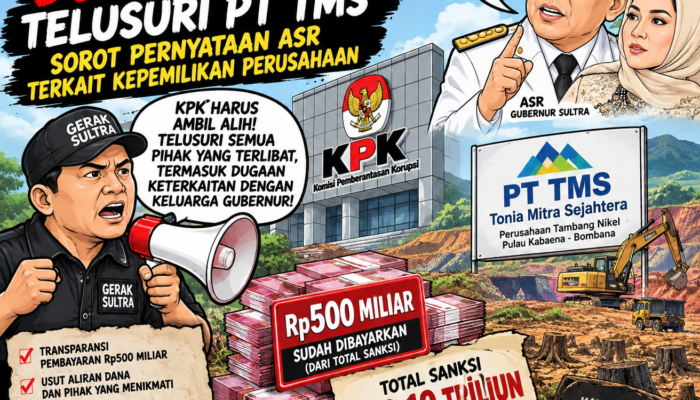 GERAK – SULTRA : Jangan Hanya Sanksi Administrasi Saja Yang Kena Istri Gubernur Sultra ASR, KPK RI  Kejar Pidana  Pembongkaran Hutan Lindung Tambang Nikel di Pulau Kabaena Dan Aliran Dana