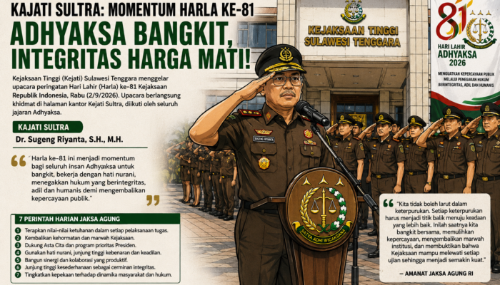 ‎Harla ke-81 Kejaksaan RI: Kejati Sultra Tegaskan Kebangkitan Adhyaksa, Integritas Jadi Harga Mati