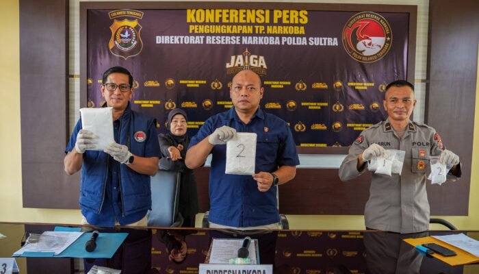 3,5 KG SABU GAGAL EDAR! Polda Sultra Tangkap Dua Pengedar di Kendari.