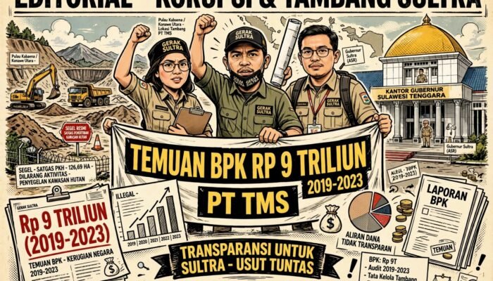 Bobrok PT TMS Terus Terbongkar! Jual 14,4 Juta Ton Nikel di Kawasan Hutan, GERAK Sultra, Temuan BPK RI : Kerugian Negara Rp 9 T, Denda Rp 2,09 T Nunggak Rp 1,5 T