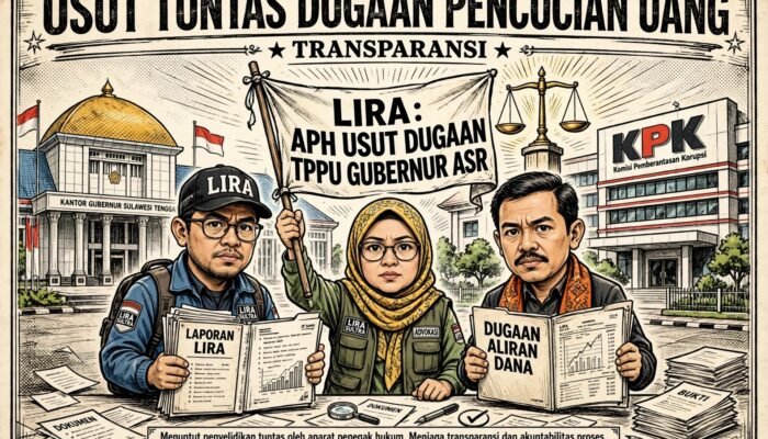 GERAK Sultra Bongkar Rp 9 T, Gubernur LIRA Lanjut Desak KPK Usut Dugaan Pencucian Uang Gubernur ASR
