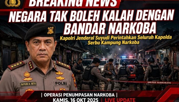 Negara Tak Boleh Kalah Dengan Bandar Narkoba, Kapolri Jenderal Suyudi Perintahkan Seluruh Kapolda Serbu Kampung Narkoba