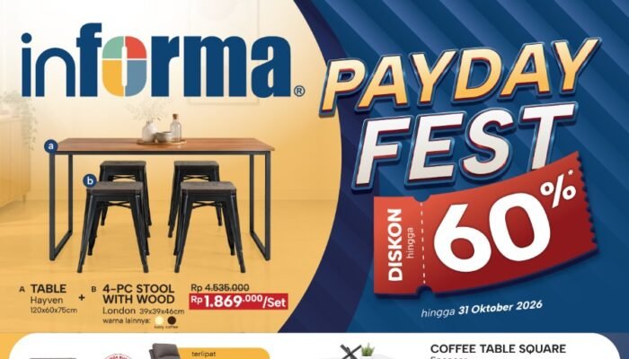 SISA 4 HARI! Informa Kendari Berikan Cashback Hingga 15 Persen tambah Hadiah Langsung Sofa, Jangan Sampai Ketinggalan